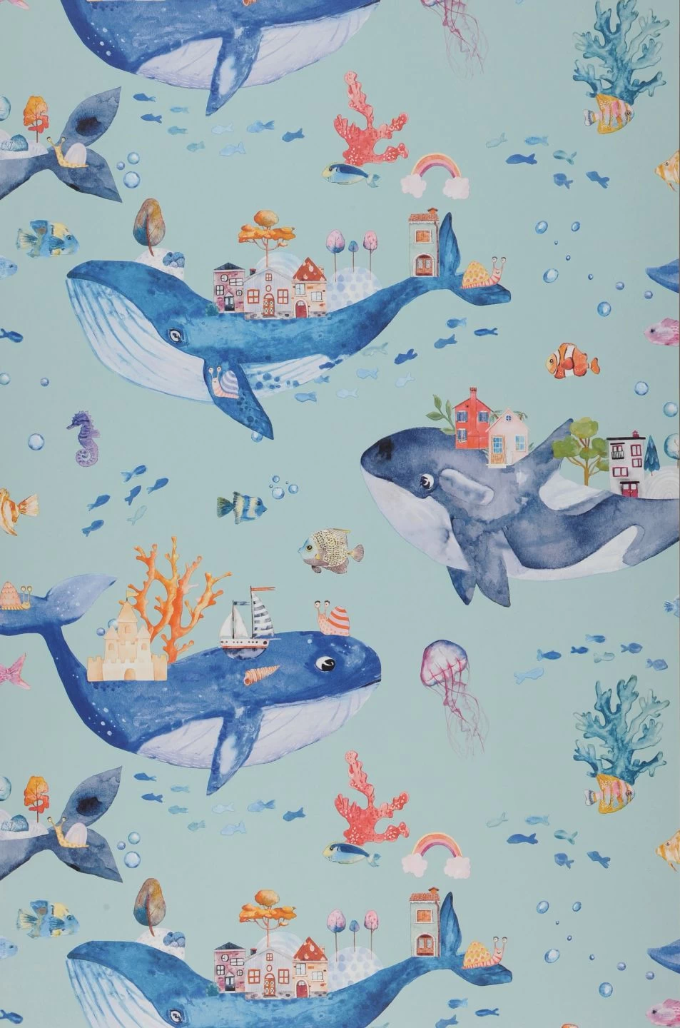 Tapete Nautilus Hellpastelltürkis 2 Tapete Nautilus Hellpastelltürkis – Bild 2