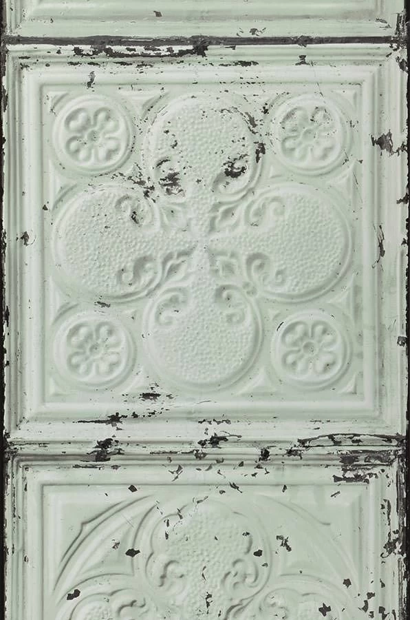 Tapete Brooklyn Tins 05 Weissgrün 2 Tapete Brooklyn Tins 05 Weissgrün – Bild 2