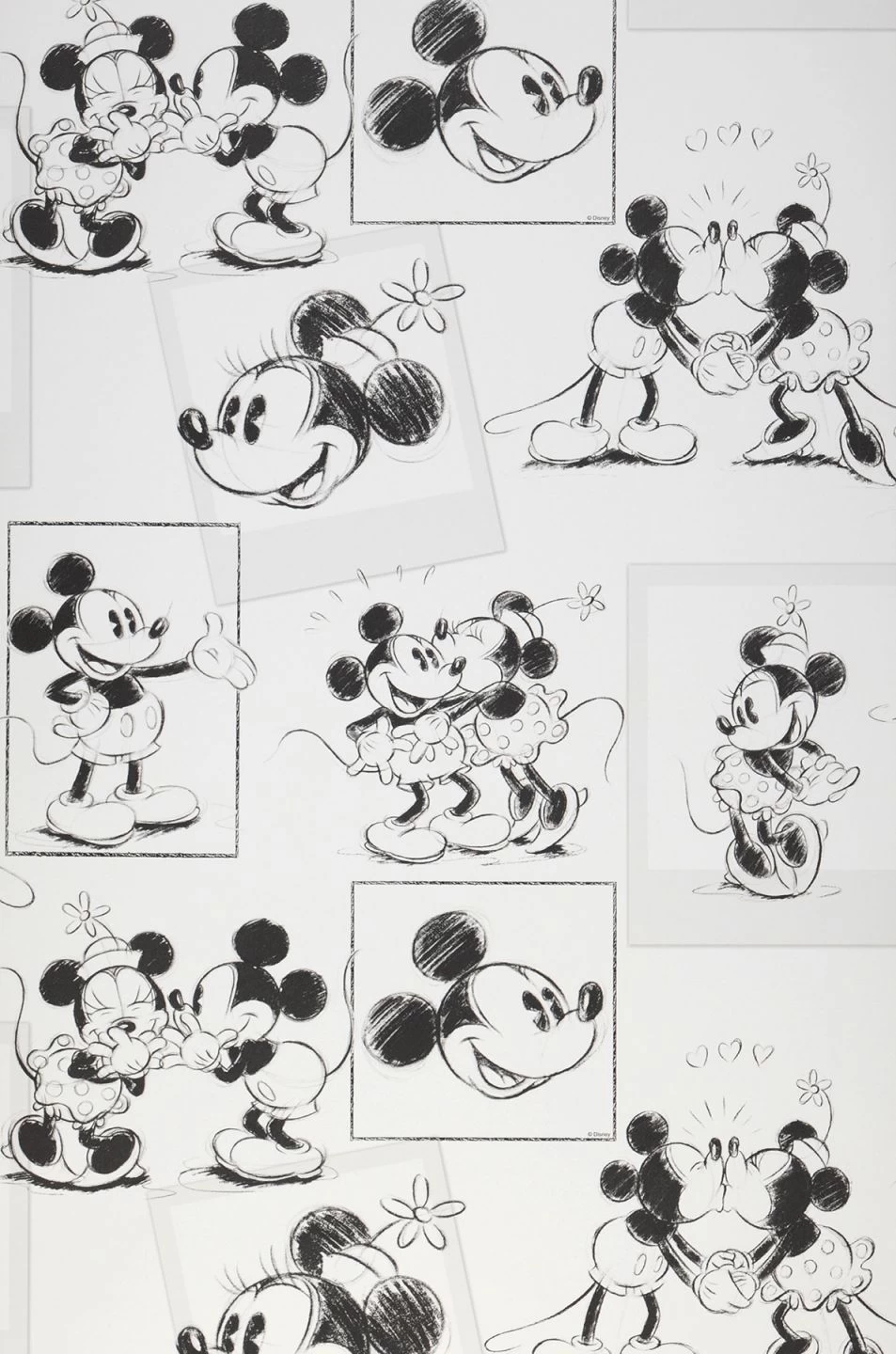 Tapete Mickey Sketches Weiss 2 Tapete Mickey Sketches Weiss – Bild 2