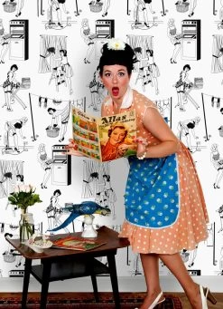 Tapete 50's Housewives Schwarz 5 Tapete 50's Housewives Schwarz -Berühmt Tapeten Geschäft 50s Housewives K 355101 2880x1440