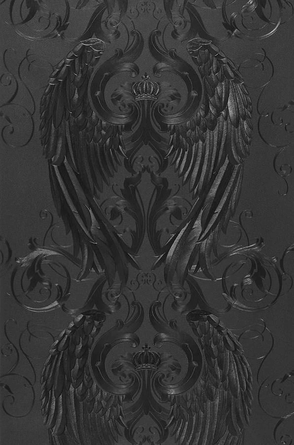 Tapete Morrigan Schwarz 1 Tapete Morrigan Schwarz