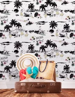 Tapete Aloha Schwarz -Berühmt Tapeten Geschäft Aloha B 355181 2880x1440