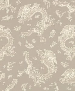 BARBARA Home Tapete China Drachen Taupe Weiß 527933