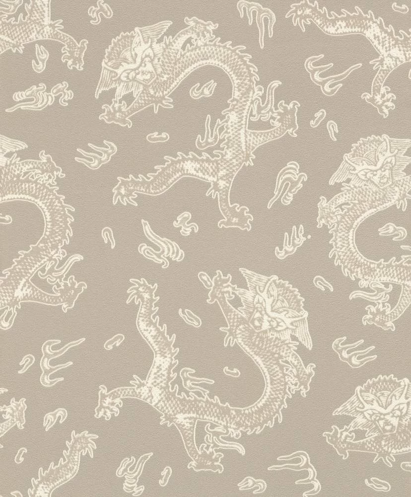 BARBARA Home Tapete China Drachen Taupe Weiß 527933 1 BARBARA Home Tapete China Drachen Taupe Weiß 527933