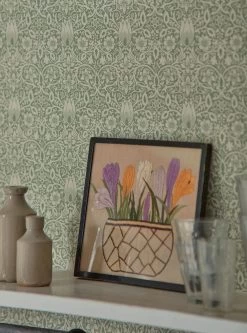 Tapete Borage Hellgrüngrau -Berühmt Tapeten Geschäft Borage C 463281 2880x1440