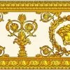 Versace Home Bordüre Medusa Lorbeer Weiss Gold 34305-2