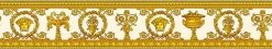 Versace Home Bordüre Medusa Lorbeer Weiss Gold 34305-2