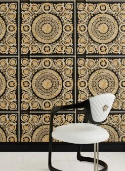 Versace Tapete Clara Schwarz -Berühmt Tapeten Geschäft Clara B 410892 2880x1440