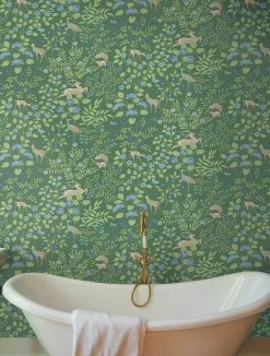 Selbstklebende Tapete Deer Love Smaragdgrün -Berühmt Tapeten Geschäft Deer Love 790682 2880x1440