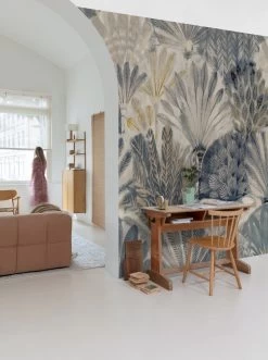 Digitaldruck Fächer Blattmuster Blau Beige Grau ML2901 5 Digitaldruck Fächer Blattmuster Blau Beige Grau ML2901 -Berühmt Tapeten Geschäft Digitaldruck Faecher Blattmuster Blau Beige Grau ML2901 63217718 1