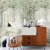 Digitaldruck Wald Landschaft Grün Beige Braun ML2801
