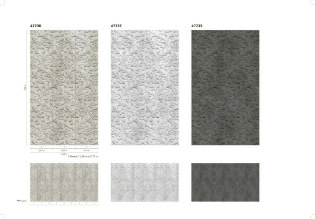 Fototapete Vlies 3D-Effekt Barock Grau 47237 3 Fototapete Vlies 3D-Effekt Barock Grau 47237 – Bild 3