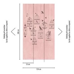 A.S. Creation Fototapeten Vogel-Käfigen Rosa Grau Vlies 38296-1 -Berühmt Tapeten Geschäft Fototapeten Vogel Kaefigen rosa grau Vlies 38296 1 63209673