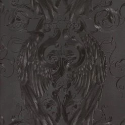 Glööckler Tapete Vlies Engelsflügel Schwarz Glanz 52578