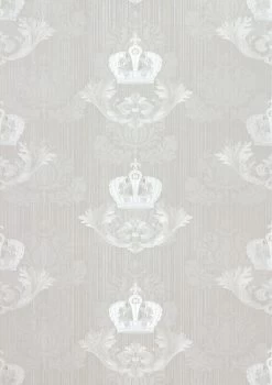 Glööckler Tapete Vlies Krone Barock Hellgrau Glanz 54858