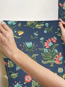 Selbstklebende Tapete Heirloom Floral Dunkelblau -Berühmt Tapeten Geschäft Heirloom Floral C 790692 2880x1440