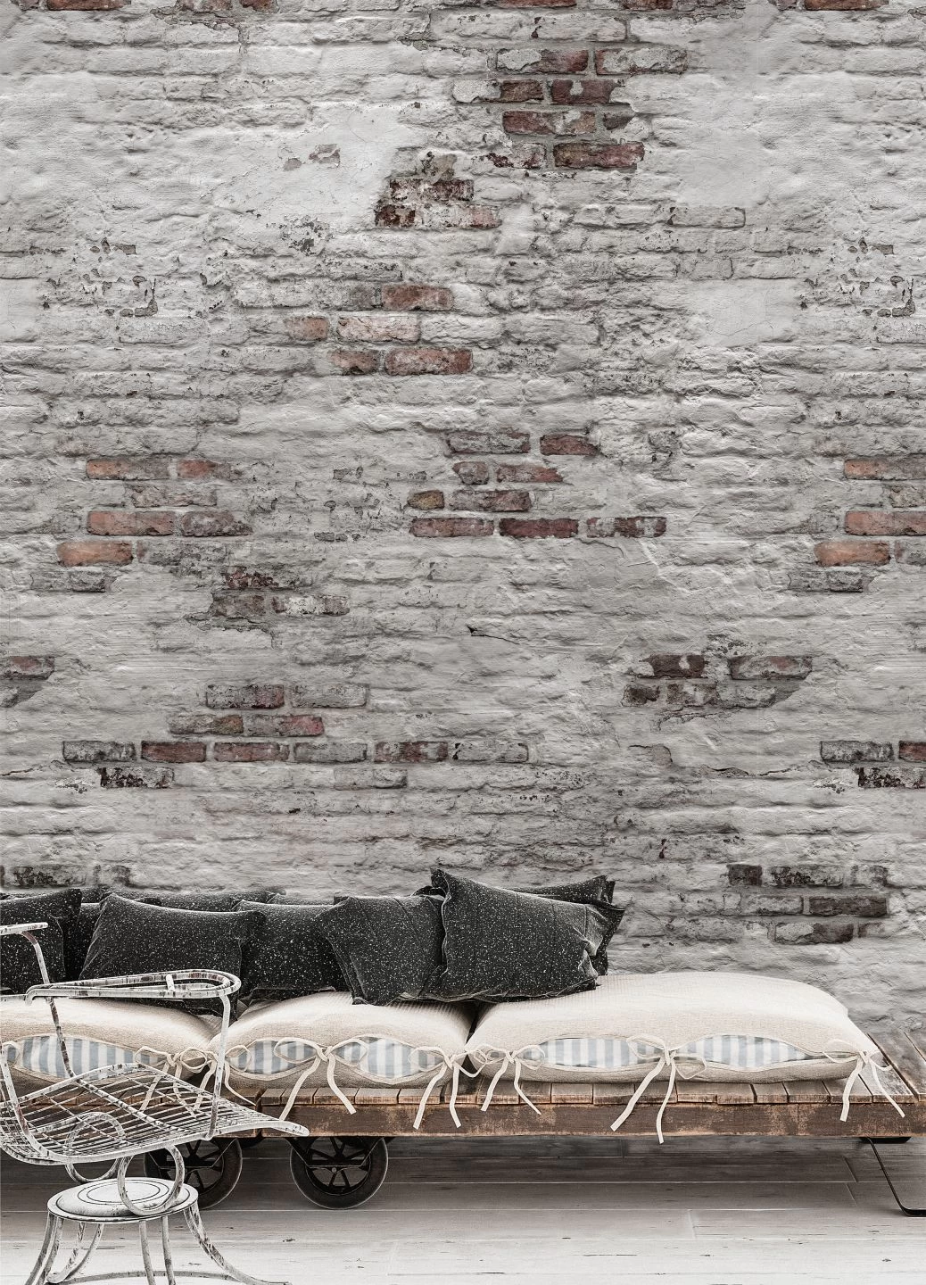 Wandbild Industrial Wall Hellgrau 4 Wandbild Industrial Wall Hellgrau – Bild 4