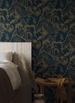 Tapete Japanese Garden Dunkelgraublau -Berühmt Tapeten Geschäft Japanese Garden B 451922 2880x1440