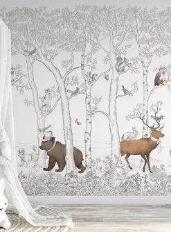 Wandbild Animal Forest Brauntöne