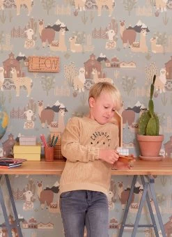 Tapete Lama Village Pastellgraublau -Berühmt Tapeten Geschäft Lama Village D 389363 2880x1440