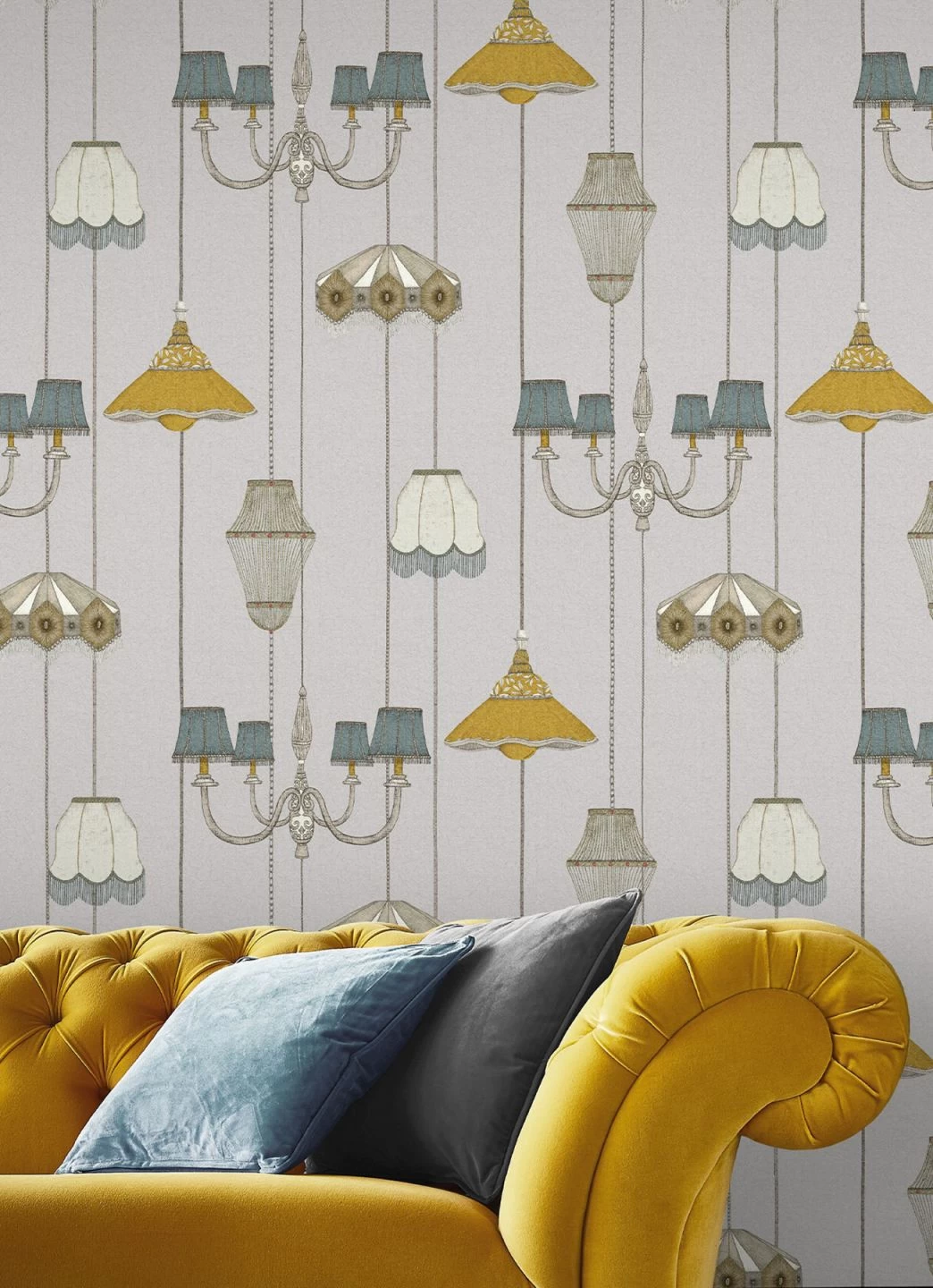 Tapete Lampshade Heaven Kieselgrau 3 Tapete Lampshade Heaven Kieselgrau – Bild 3