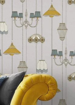 Tapete Lampshade Heaven Kieselgrau