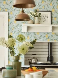 Tapete Lemon Tree Hellblaugrau -Berühmt Tapeten Geschäft Lemon Tree C 463201 2880x1440