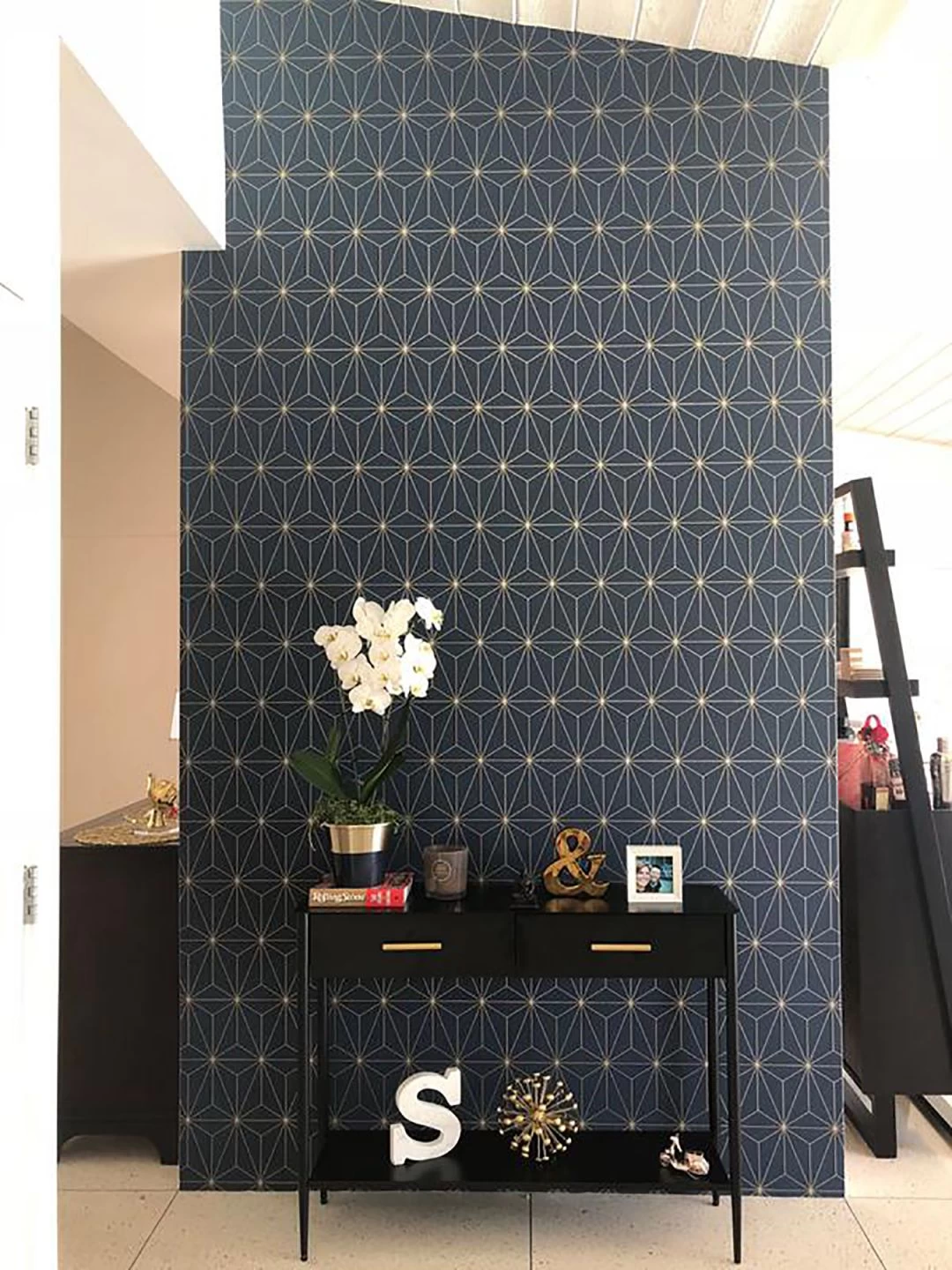 Tapete Morton Stahlblau 2 Tapete Morton Stahlblau – Bild 2