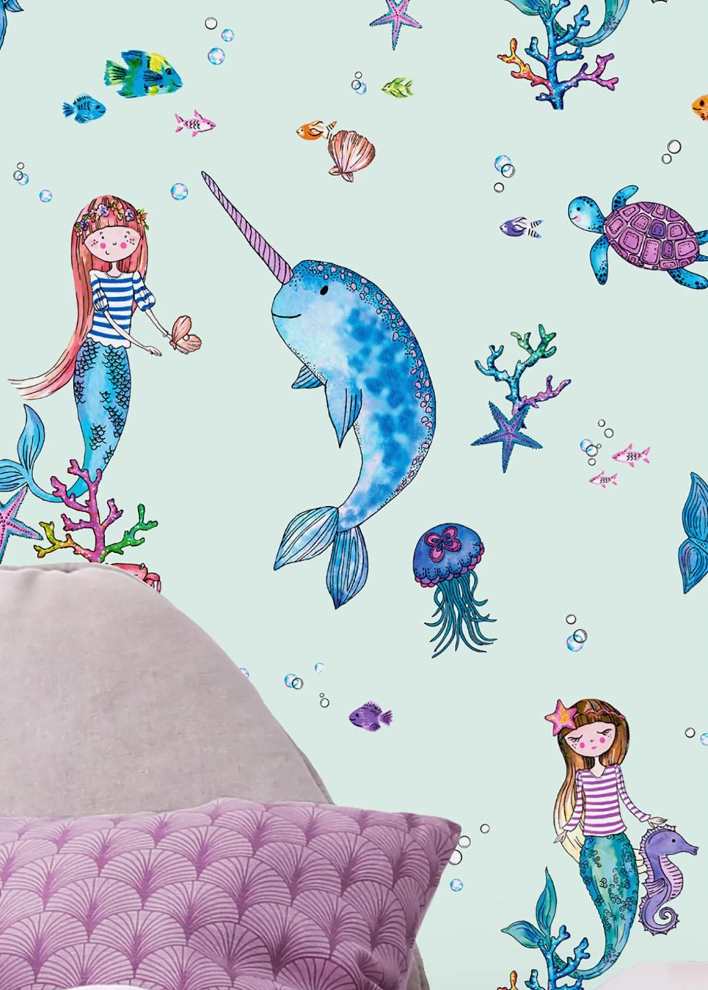 Tapete Pepita Zartblau