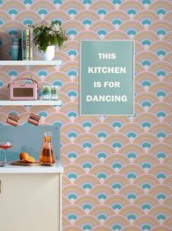 Tapete Retro Rainbow Rosatöne -Berühmt Tapeten Geschäft Retro Rainbow B 431882 2880x1440