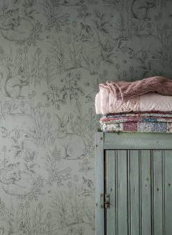 Tapete Sumi Mintgrau