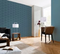 Vliestapete Waben-Optik Lutèce Blau 32659-5 -Berühmt Tapeten Geschäft Tapete Grafik AS Creation blau 32659 5 170071 2