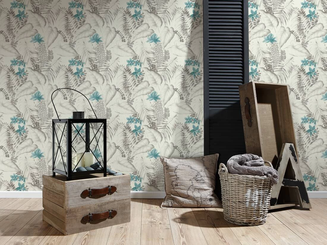 A.S. Creation Tapete Vlies 37279-2 Floral Exotik Blumen Weiß Braun 4 A.S. Creation Tapete Vlies 37279-2 Floral Exotik Blumen Weiß Braun – Bild 4