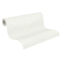 A.S. Creation Tapete Vlies 37522-2 Geometrisch Weiß Silber