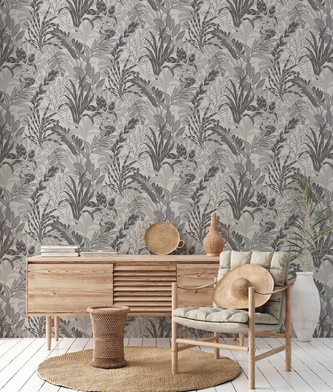 Tapete Vlies Blätter Floral Grau Weiß 37860-4 5 Tapete Vlies Blätter Floral Grau Weiß 37860-4 – Bild 5