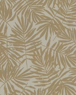 Tapete Vlies Blätter Braun-grau Metallic 31316