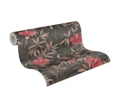 A.S. Creation Tapete Vlies Blumen Blätter Floral Braun Rot 38028-3