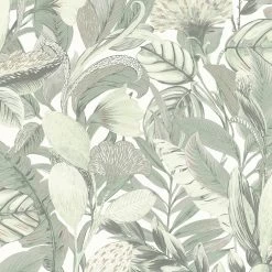 Tapete Vlies ELLE Blumen Floral Grün Weiß 10202-07 -Berühmt Tapeten Geschäft Tapete Vlies ELLE Blumen Floral gruen weiss 10202 07 63210327 3