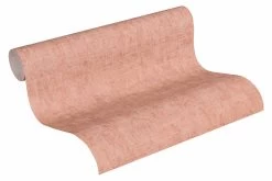 A.S. Creation Tapete Vlies Einfarbig Meliert Lachs-rot Grau 37334-3