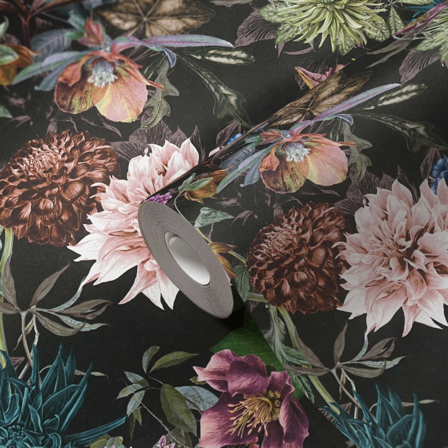 A.S. Creation Tapete Vlies Floral Muster Blumen Schwarz Bunt 38175-7 2 A.S. Creation Tapete Vlies Floral Muster Blumen Schwarz Bunt 38175-7 – Bild 2