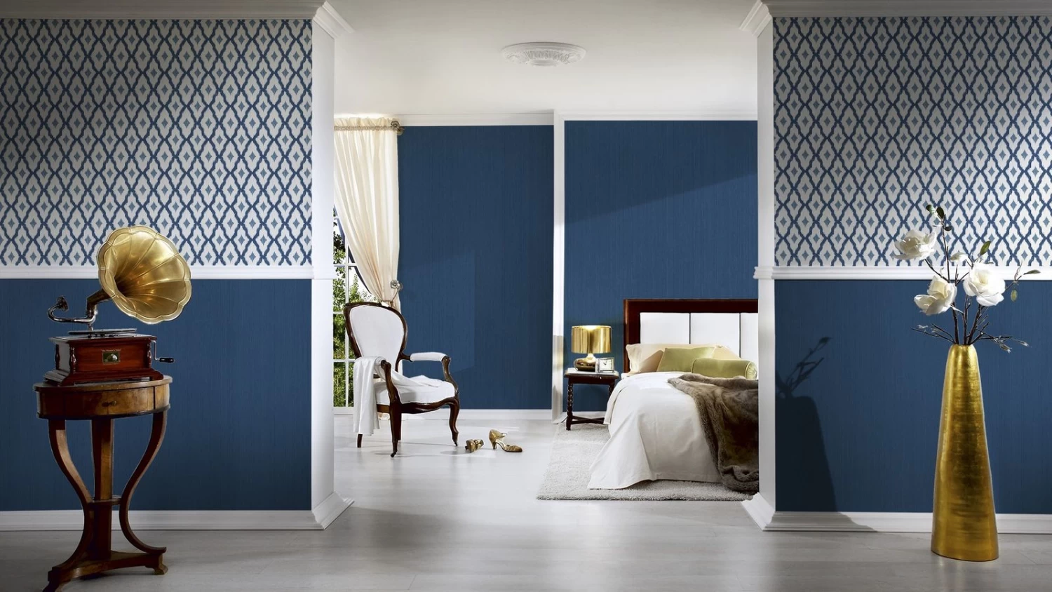 Tapete Vlies Kariert Weiß Blau Tessuto 96197-4 2 Tapete Vlies Kariert Weiß Blau Tessuto 96197-4 – Bild 2