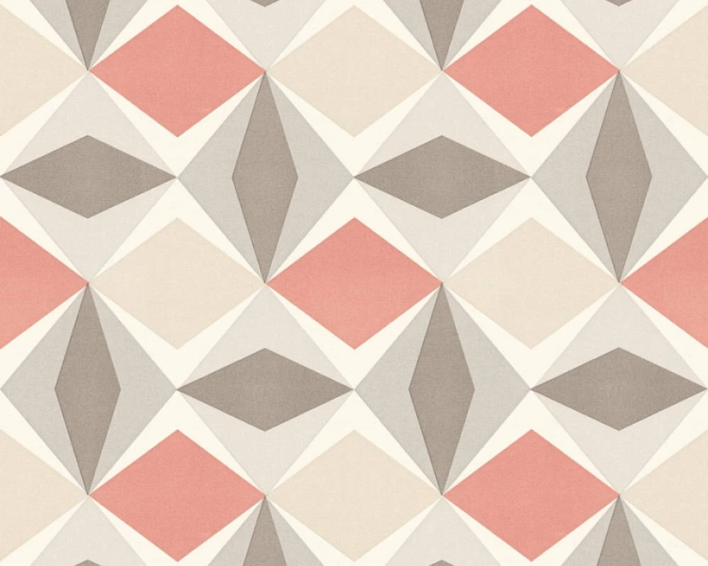 A.S. Creation Tapete Vlies Karo-Muster Grafik Rot Grau 95766-6 1 A.S. Creation Tapete Vlies Karo-Muster Grafik Rot Grau 95766-6