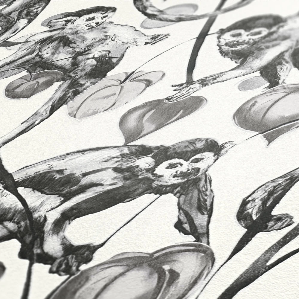 A.S. Creation Tapete Vlies Michalsky Dschungel Affen Weiß Grau 37982-1 4 A.S. Creation Tapete Vlies Michalsky Dschungel Affen Weiß Grau 37982-1 – Bild 4