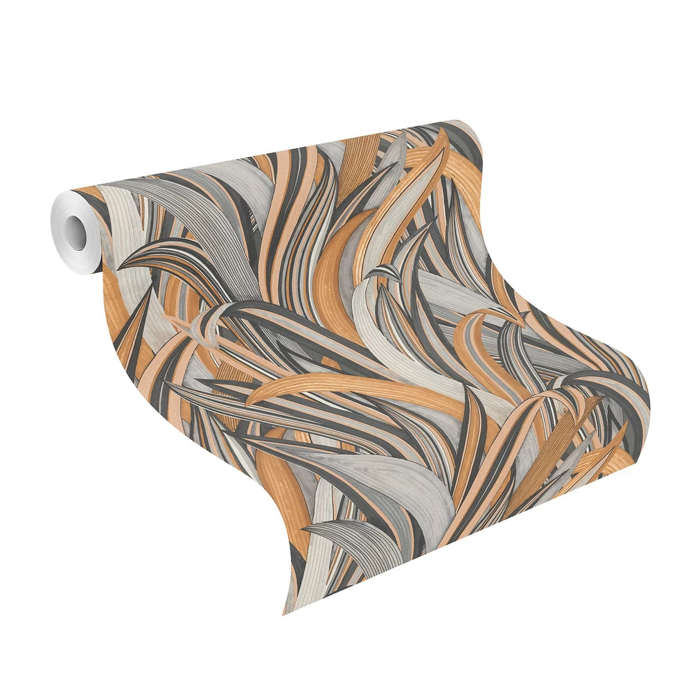 Tapete Vlies Rasch Blätter Gräser Braun Grau 541274 1 Tapete Vlies Rasch Blätter Gräser Braun Grau 541274