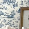 Tapete Toile De Jouy Blau