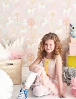 Tapete True Unicorns Zartrosa -Berühmt Tapeten Geschäft True Unicorns B 389182 2880x1440