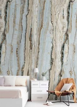 Wandbild Vertical Marble Türkisblau -Berühmt Tapeten Geschäft Vertical Marble B 390781 2880x1440