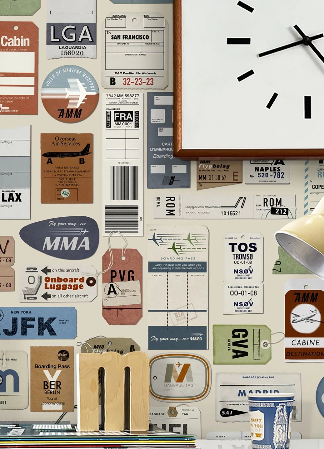 Tapete Vintage Air Travel Eierschale 1 Tapete Vintage Air Travel Eierschale