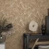 Vliestapete Marburg Braun Gold Linien Metallic 34255