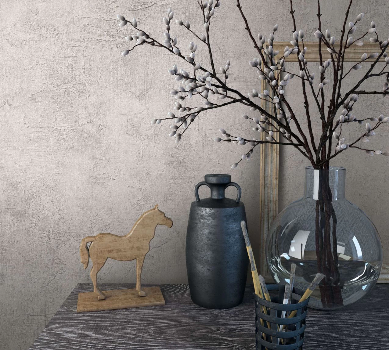 Vliestapete Beige Grau Uni Putz Optik Marburg 34186 3 Vliestapete Beige Grau Uni Putz Optik Marburg 34186 – Bild 3